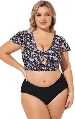 Meet.Curve Women's Classic Floral Print Bikini Top