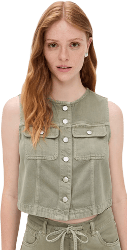 Madewell Cropped Airy Denim Vest