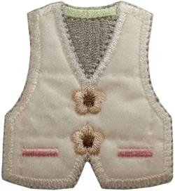 ID 7883 White Flower Vest Patch