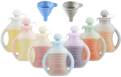 PandaEar 7 Pack Reusable Silicone Baby Food Pouches