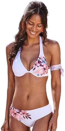 Lascana Women's Floral Print Underwire Bikini Top