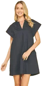 V-Neck Tunic Mini Dress
