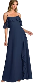 Azazie Off-The-Shoulder A-Line Chiffon Bridesmaid Dresses