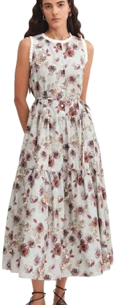 Sabrina Ruffle Silk Cotton Dress
