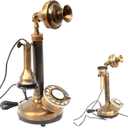 collectiblesBuy Vintage Antique Candlestick Rotary Dial Phone Brass Finish Table Decorative Telephone
