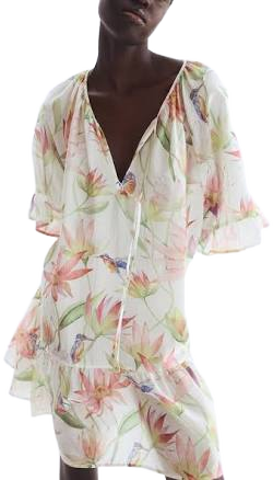 H&M Ladies Tie-Detail Tunic Dress