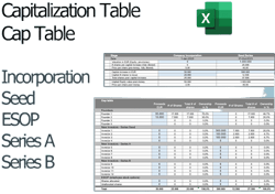 Cap Table Capitalization Table Investors Table Excel Template