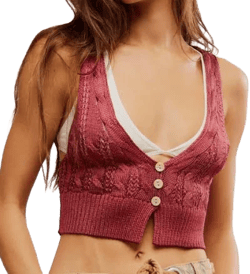 Free People Women's The Vest of Us Crop Sweater Vest
