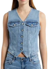 Hidden Jeans Women's Fitted Denim Vest
