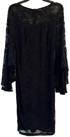 VFSHOW Lace 3/4 Sleeve Bell Sleeve Dress