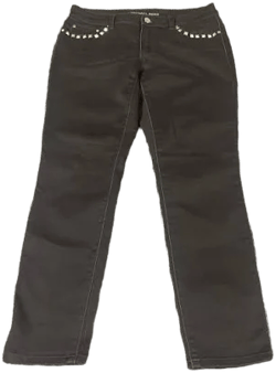 Michael Kors Women's Skinny Studded Stretch Mid Rise Jeans