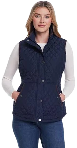 Weatherproof Women's Corduroy Trimmed Quilted Vest