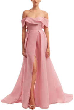 Garden of Eden Off-the-Shoulder Misty Rose Maxi Dress