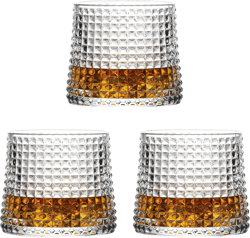 Whiskey Glasses -Old Fashioned Set of 3/Cocktail Glasses/Bourbon Glass/Bourbon Glasses/Alcohol Glasses/Old Fashioned Whiskey Glasses (Crystal Lattice)