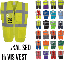 Personalised Hi Vis Vest with Pockets, Custom Safety Vest, Reflective Vest, High Visibility Jacket, Personalized Waistcoat, Horse Riding