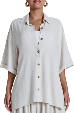 Naked Wardrobe Women's Cotton & Linen Shirt