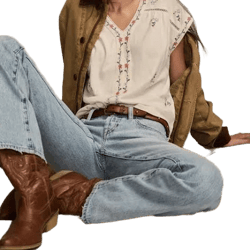Lucky Brand Women's Embroidered Peasant Tee