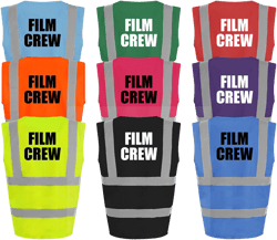 Film Crew High Vis Vest Custom Printed Hi Viz Safety Vest Reflective Event Safety Visibility Jacket Coat Waistcoat