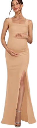 JJ's House Sheath Floor-Length Jersey Maternity Dress