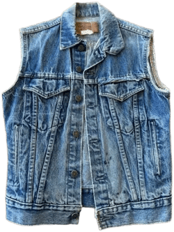 Levi's Vintage Blue Denim Distressed Sleeveless Vest
