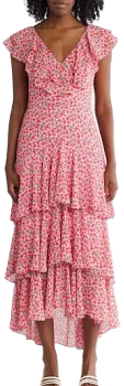 WAYF Floral Ruffle Tiered Maxi Dress