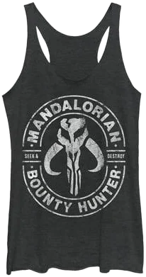 Star Wars The Mandalorian Seek & Destroy Stamp Racerback Tank Top