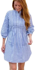 Mille Resort & Travel Striped Tunic Shirt Dress