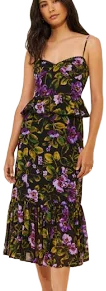 Floral Tiered Ruffle Midi Dress