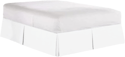 Box Pleated Styling Dust Ruffled|Easy Fit Tailored Drop|Luxury Bedding Wrinkle, Fade, Stain Resistant|1800 Ultra-Soft Microfiber Box Pleated Bed Skirts|King 12" Drop|White Solid