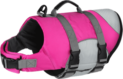 Dogcheer Dog Life Jacket, Reflective Dog Life Vest for Swimming Boating, Adjustable Puppy Swim Vest Ripstop Pet PFD Flotation Vest Preserver Small Medium Large Dogs - Pink Gray XS X-Small Pink Gray