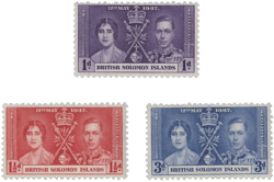 Solomon Islands 1937 KG6 Coronation set of 3 unmounted mint SG57-59