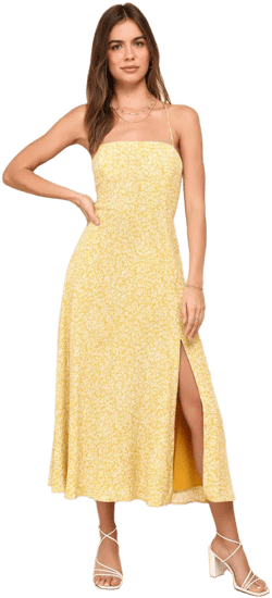 Lulus Sleeveless Lace-Up Midi Dress