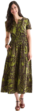 Be by Chetta B Women's Floral Smocked Maxi Dress