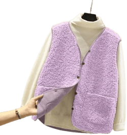 Women's Oversized Fuzzy Fleece Vest with Pockets