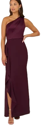 Adrianna Papell Womens One-Shoulder Gown
