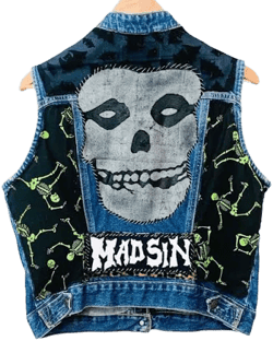Levi's Psychobilly Punk/Ska Patched Denim Vest