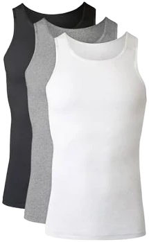 Hanes Men's Ribbed Cotton Tank Undershirt Pack (3-Pack)