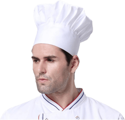 Fekey&JF Chef Hat, Adjustible Elastic Cotton Baker Kitchen Cooking Chef Cap for Women Men Adults, Washable Reusable Durable Cook Hat, Unisex Fit White