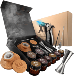 Cocktail Smoker Kit - 8 Wood Chips - 4 Flame Jet Torch - Old Fashioned Cocktail Kit - Whiskey Gift for Men for Him - Whiskey Smoker Kit - Bourbon Smoker 8 Wood Chip Jars