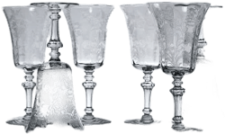 Vintage Lace etched Crystal Glass Set of 6