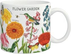Cavallini & Co., Flower Garden Ceramic Mug, 14 oz