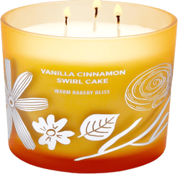 Vanilla Cinnamon Swirl Cake Scented Candle - Highly Scented 3-Wick Soy Candle for Home - Cozy Fall Bakery Scented Candle, 14.5 oz Clean Burn - Aromatherapy Stress Relief Candle Gift for Women & Men