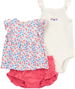 Carter's Baby Girls 3-Piece Floral Diaper Cover Set