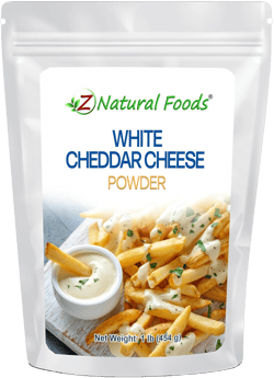 Z Natural Foods White Cheddar Cheese Powder, Nutrition-Packed, Creamy Cheese Powder, Perfect for Pizza, Mac and Cheese, Soups, Salads, and More, Non-GMO, Gluten-Free, Kosher, 1 lb.