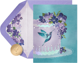 Papyrus Birthday Card (Absolutely Wonderful) FSC Hummingbird Cake