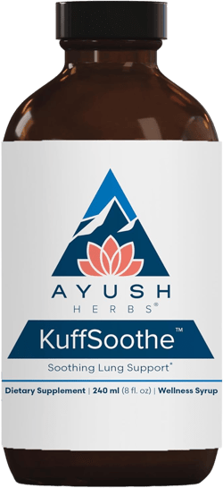 Ayush Herbs KuffSoothe - Bronchial Wellness Syrup, Bronchial Support Supplement, Natural Cough Syrup to Sooth Sore Throat, Sinus & Immune Health Formula with Ginger & Honey - 8 Fl Oz (1 Count)