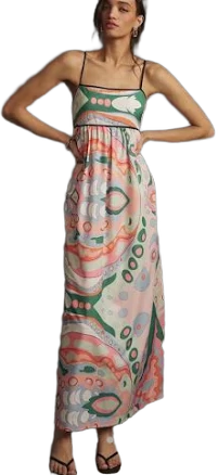 ENGLISH FACTORY Print Empire Waist Maxi Dress