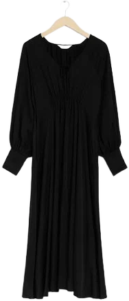 & Other Stories V-Cut Satin Midi Dress