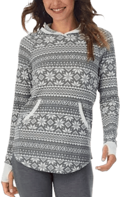 Stretch Thermal Long Sleeve Hoodie Tunic