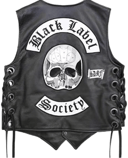 Zakk Wylde Black Label Society Biker Genuine Leather Vest Jacket